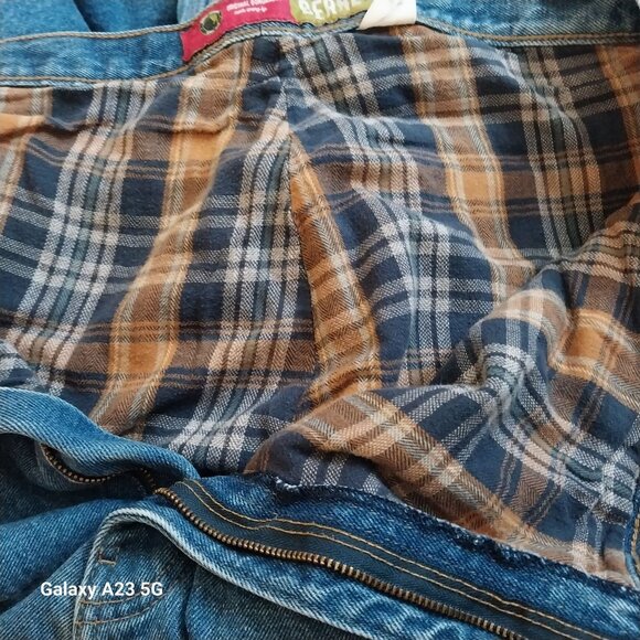 Berne Mens Original Dungaree Jeans 44x32 Blue Cotton Flannel-Lined Work Pants Du - Picture 6 of 7